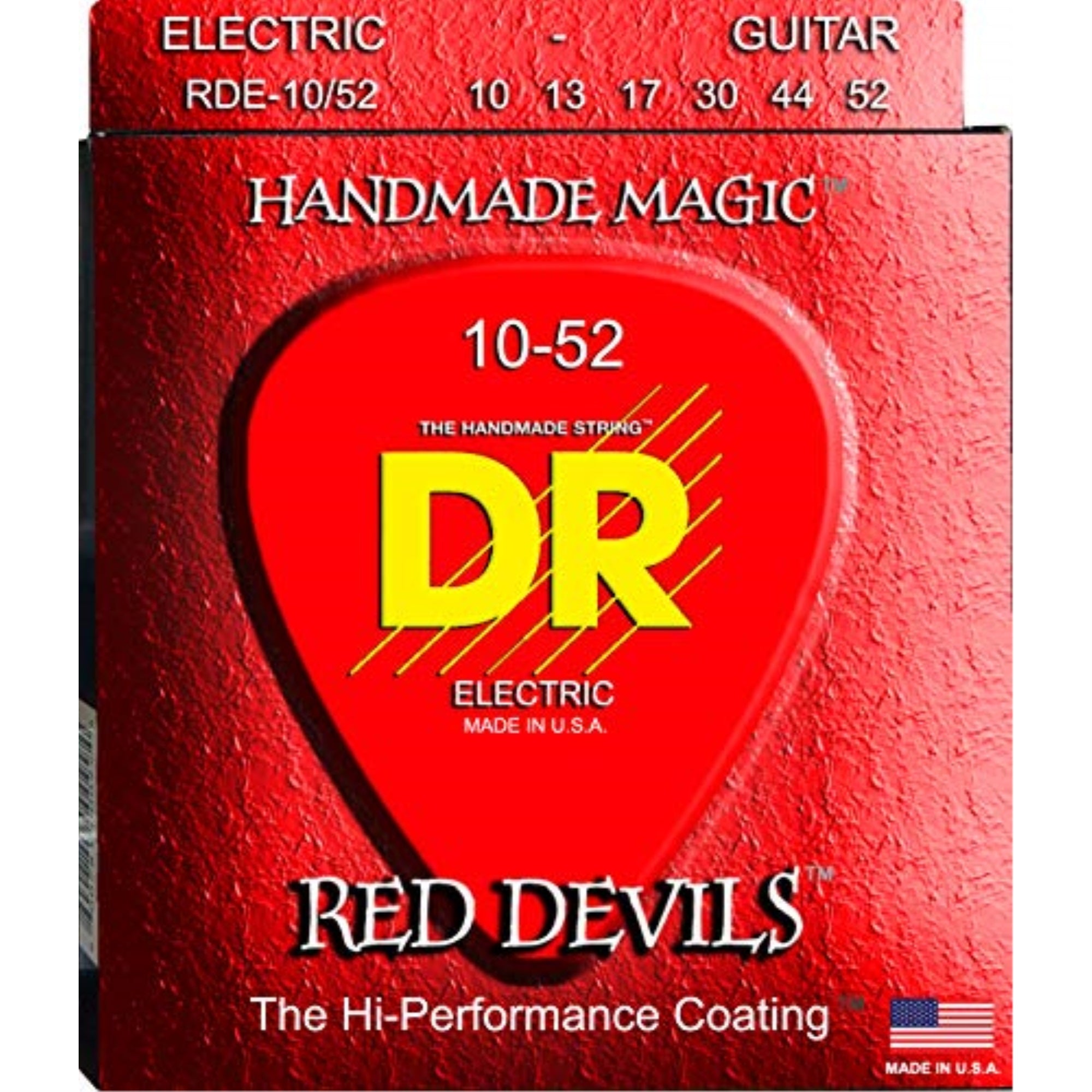 RED DEVILS - RED Colored Electric Guitar Strings: Medium to Heavy 10-52