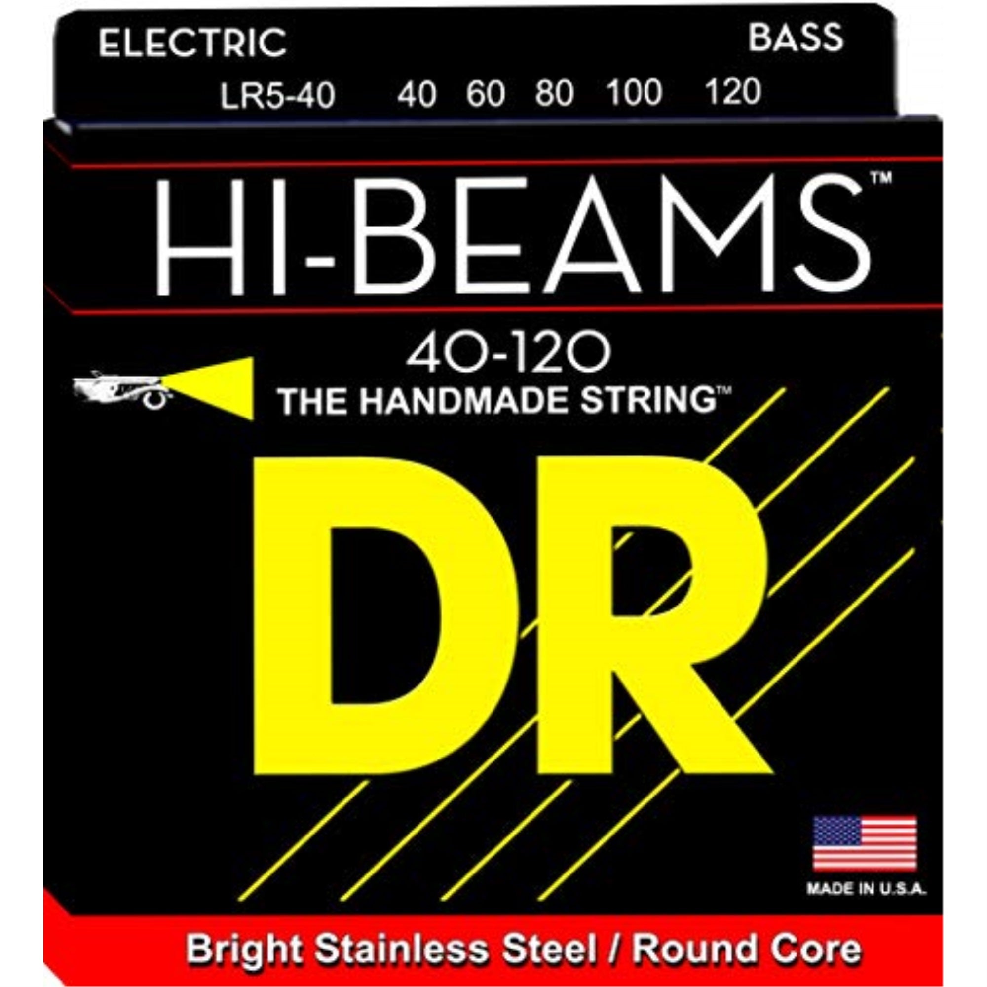 DR Strings Hi-Beam - Stainless Steel Round Core Lite 5 String 40-120