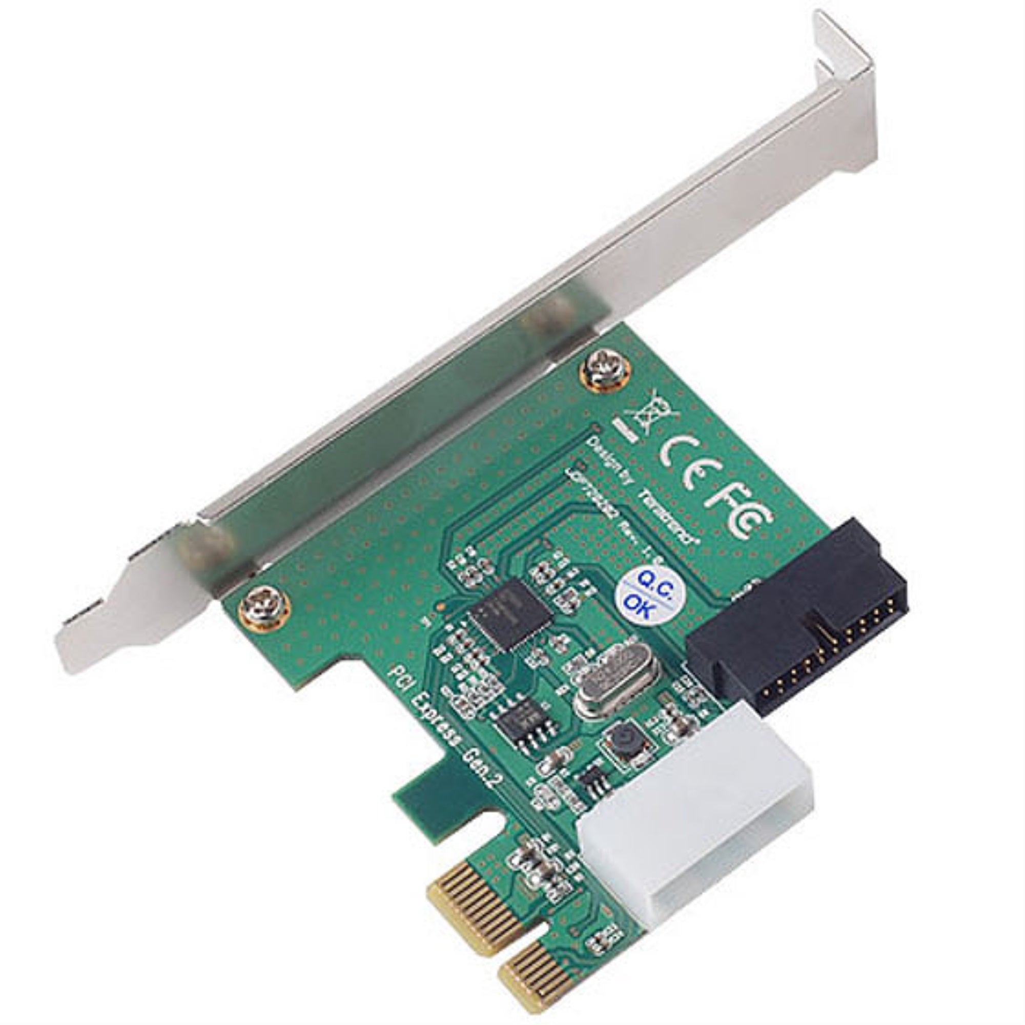 Usb 3.0 Super Speed Pcie Gen2 X1 Internal Dual Port With Cable And Front Io, Silver