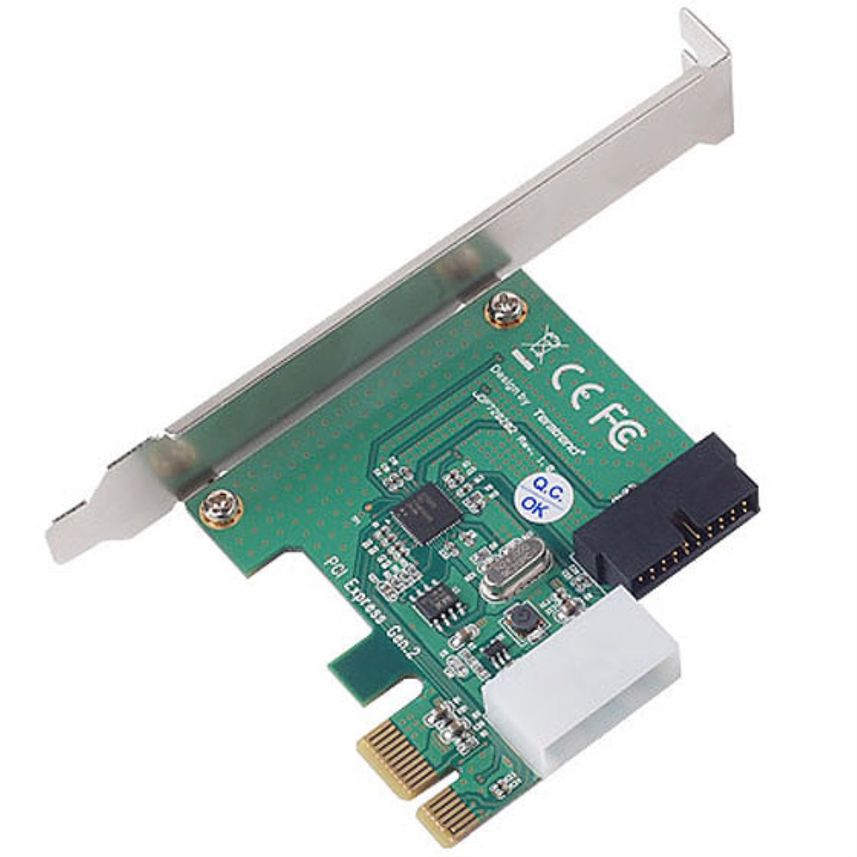 Usb 3.0 Super Speed Pcie Gen2 X1 Internal Dual Port With Cable And Front Io, Silver