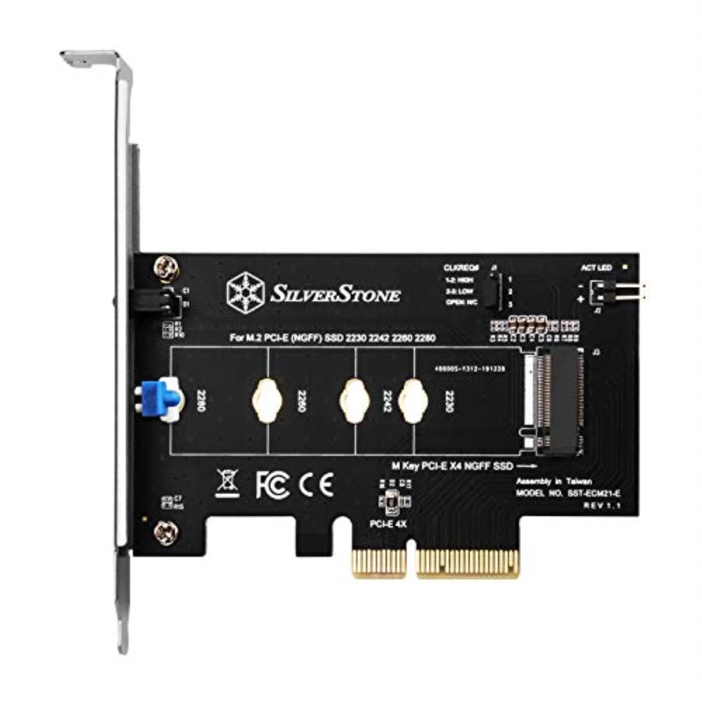 M.2 Pcie Nvme Ssd Adapter Card With Screwless Design And Clkreq# Setting Support.