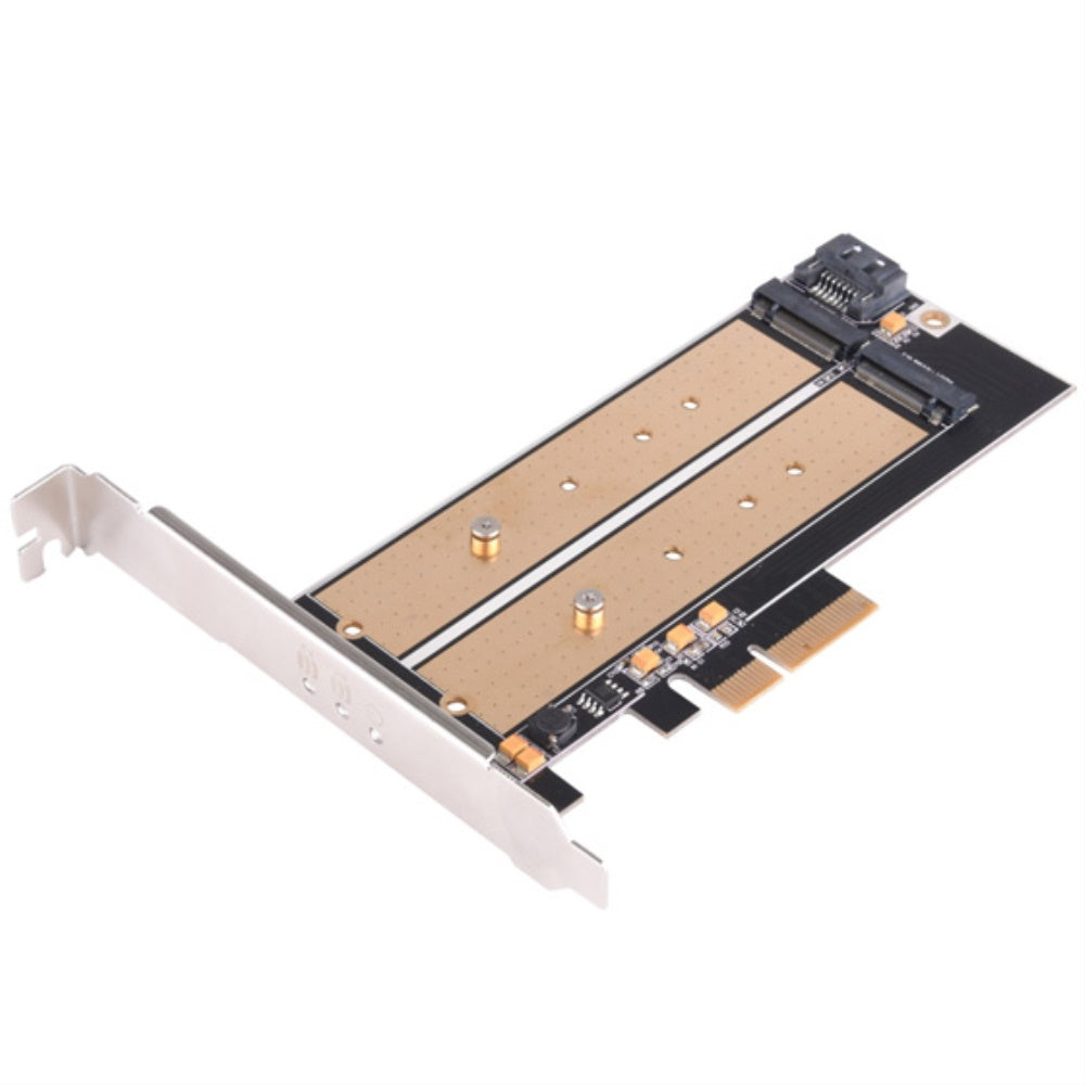 Dual M.2 To Pci E X4 Nvme Ssd And Sata 6 G Adapter Card With Advanced Cooling