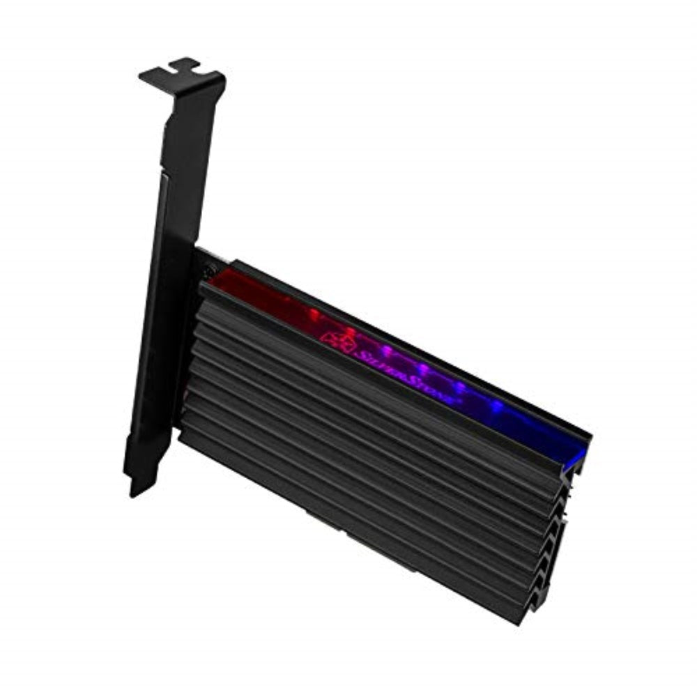 ECM24, M.2 NVMe SSD M-key to PCIe X4 adapter card with heatsink and thermal pad (ARGB)
