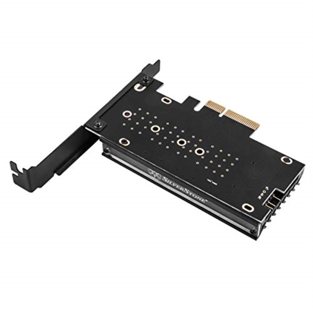 ECM24, M.2 NVMe SSD M-key to PCIe X4 adapter card with heatsink and thermal pad (ARGB)