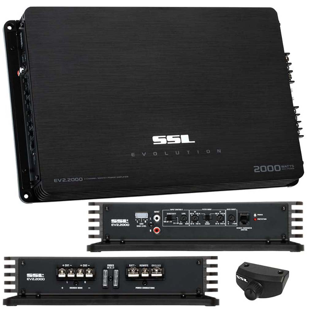 Soundstorm Mosfet 2Ch 2000W Power Amplifier Remote Woofer Level Control