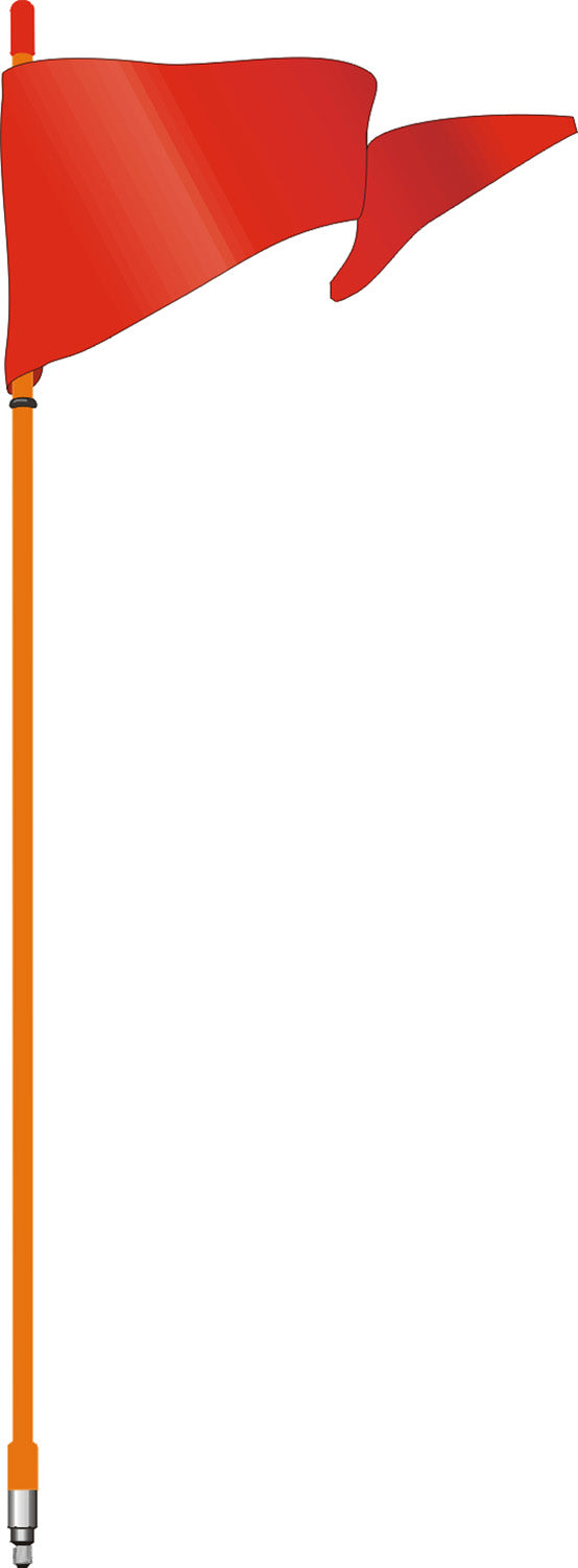 FIRESTIK  F3O 3 FOOT 3/8 inchX24 inch THREAD ORANGE MAST WITH ORANGE SAFETY FLAG