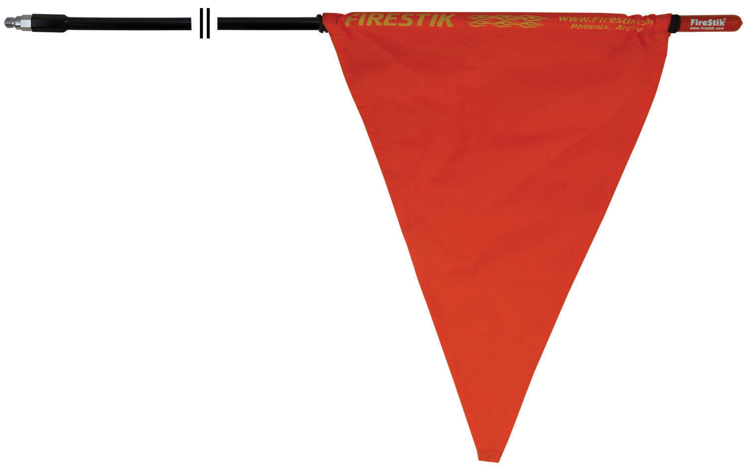FIRESTIK  F6B 6 FOOT 3/8 inchX24 inch THREAD BLACK MAST WITH ORANGE SAFETY FLAG