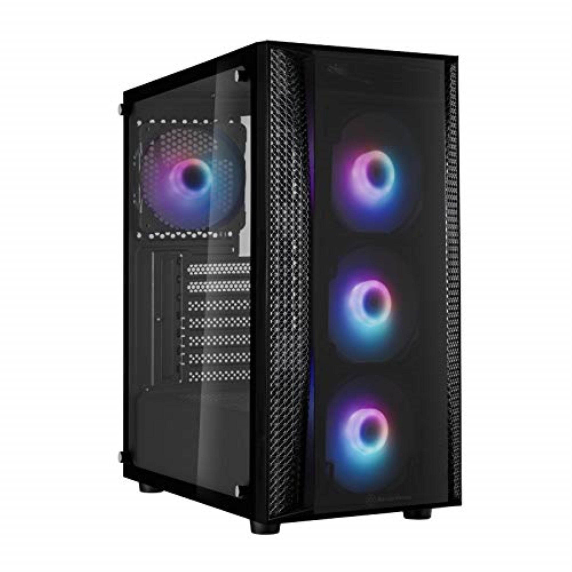 FAB1BPRO,  Transparent plastic bezel, steel body,3.5x1, 2.5x4, 3x 120mm ARGB front fan, 1x 120mm ARGB rear fan, 2 x 120/140mm