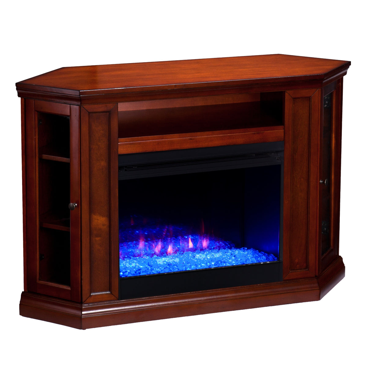 Claremont Color Changing Convertible Fireplace   Brown Mahogany