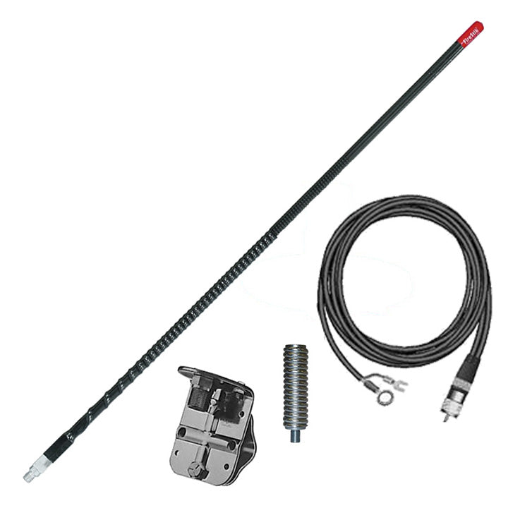 Firestik 4' (122Cm) Single Mirror ''Ngp'' Kit Complete (Black)