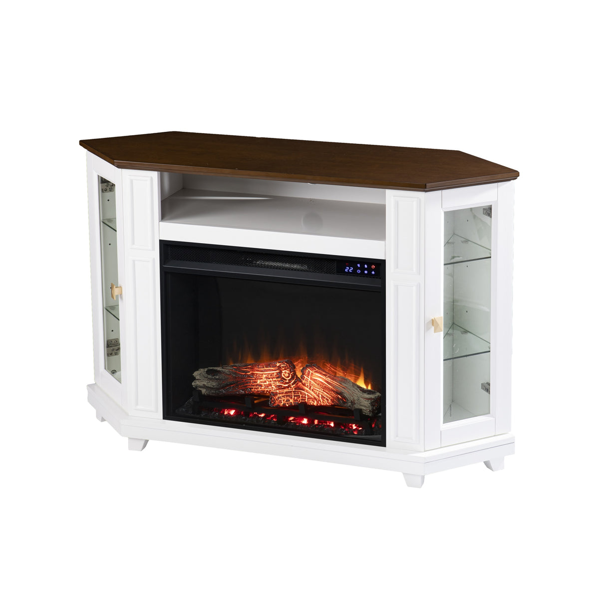 Dilvon Touch Screen Electric Media Fireplace With Storage