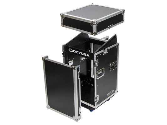 COMBO RACK: 10U SLANT, 14U VERTICAL WITH WHEELS
