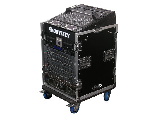 COMBO RACK: 11U SLANT, 12U VERTICAL WITH WHEELS