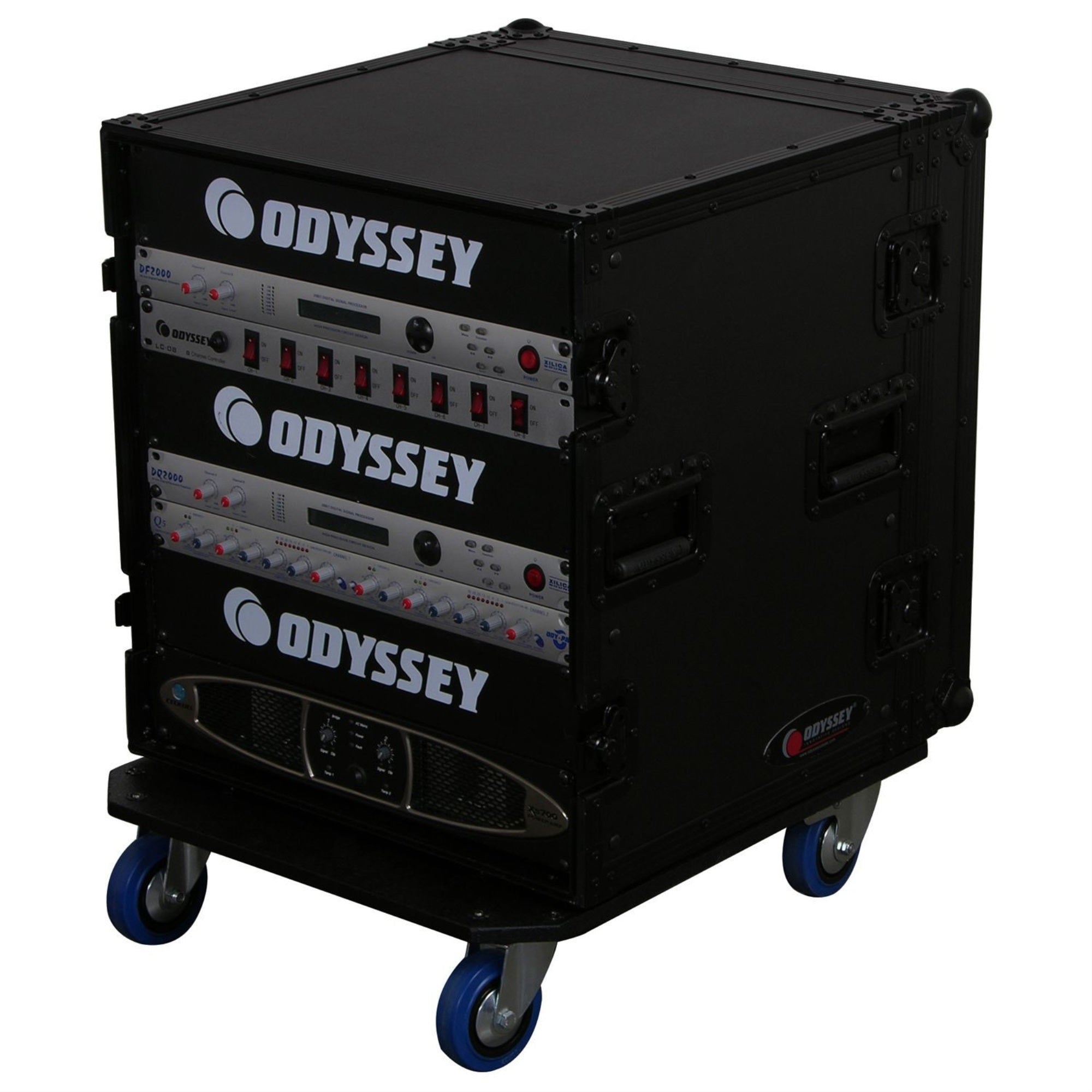 BLACK LABEL 12 SPACE AMP RACK WITH WHEELS