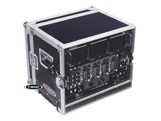 8 SPACE EFFECTS RACK WITH HANDLE AND WHEELS