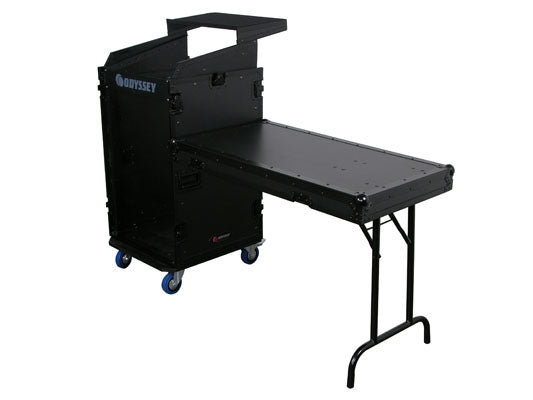 BLACK LABEL GLIDE STYLE 11 SPACE x 16 SPACE COMBO RACK WITH WHEELS AND SIDE TABLE
