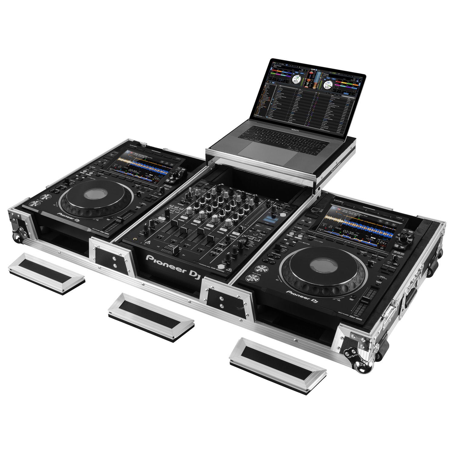 GLIDE STYLE EXTRA DEEP DJ COFFIN CASE FOR 12 inch FORMAT DJ MIXER & 2 MEDIA PLAYERS