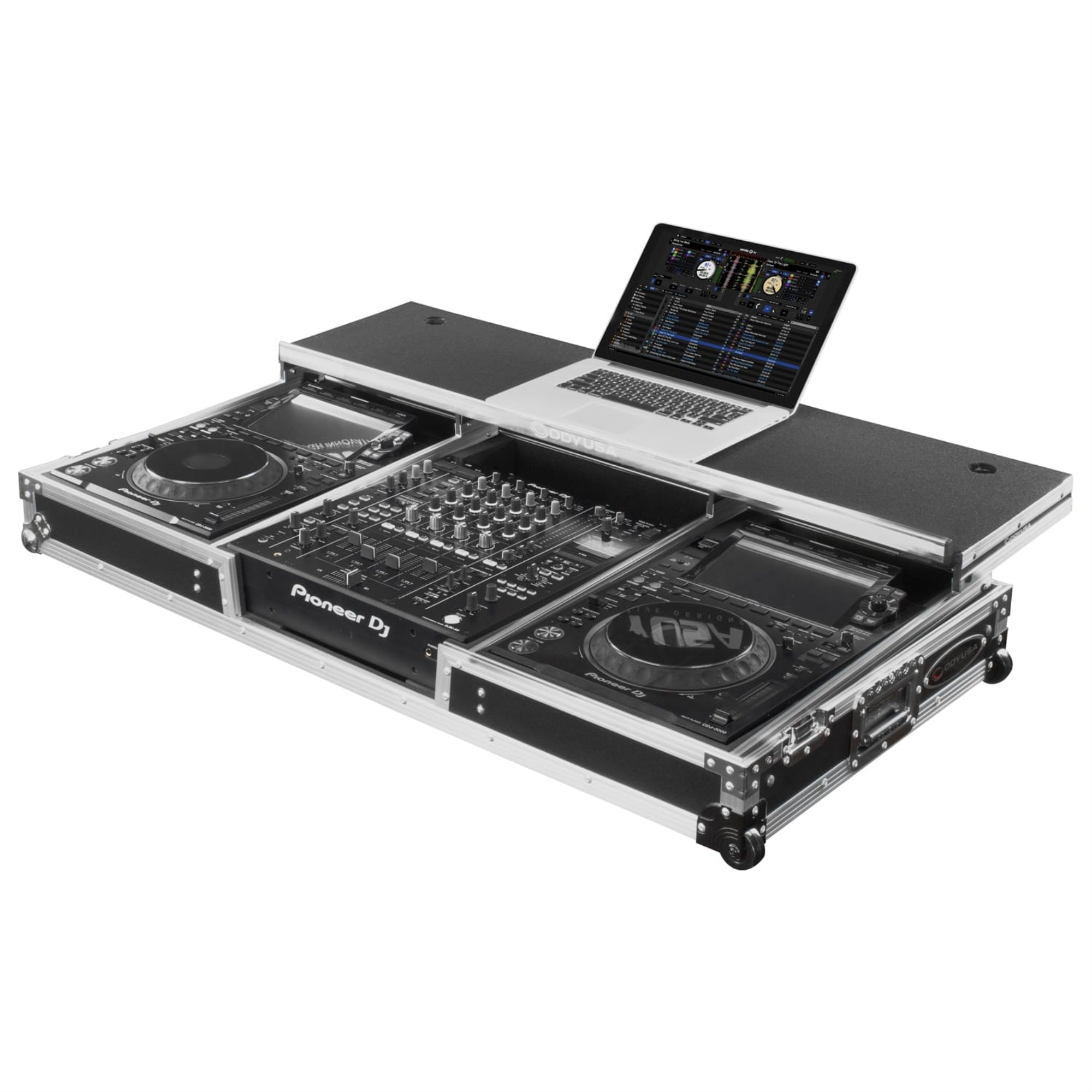 Odyssey Glide Style DJ Coffin Flight Case with Wheels for DJMA9 and CDJ3000 or Similar Size Gear