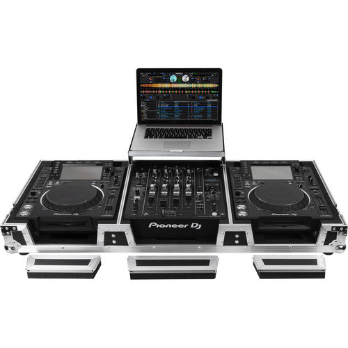 LOW PROFILE (1TIER) GLIDE STYLE DJ COFFIN W/WHLS FITS 2 LARGE FORMAT CD/DIGITAL MEDIA PLAYERS & A 12 inch FORMAT DJ MIXER *Replaces