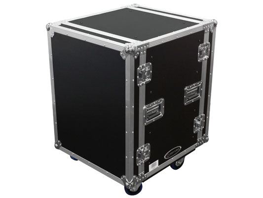 14 SPACE  22 inch RACKABLE DEPTH SHOCK MOUNT RACK W/WHEELS