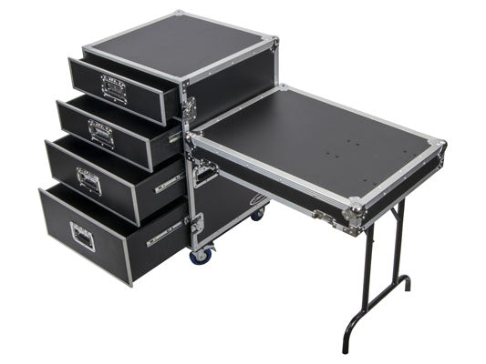 NEW FOUR DRAWER DELUXE WORKBOX WITH WHEELS AND SIDE TABLE