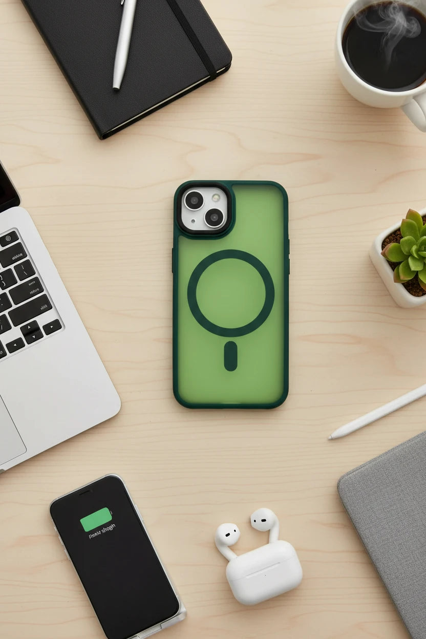 For Magnetic Luxury Matte For iPhone 15 14 13 12 11 Pro Max Plus Bumper Cover Dark Green