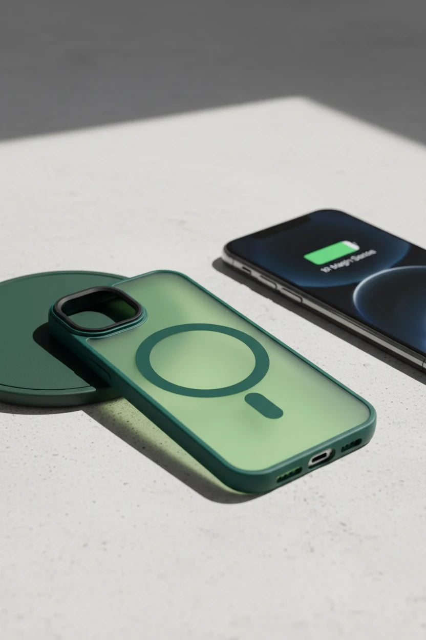 For Magnetic Luxury Matte For iPhone 15 14 13 12 11 Pro Max Plus Bumper Cover Dark Green