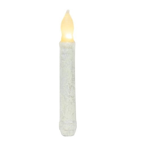Rustic White Timer Taper, 6 inch