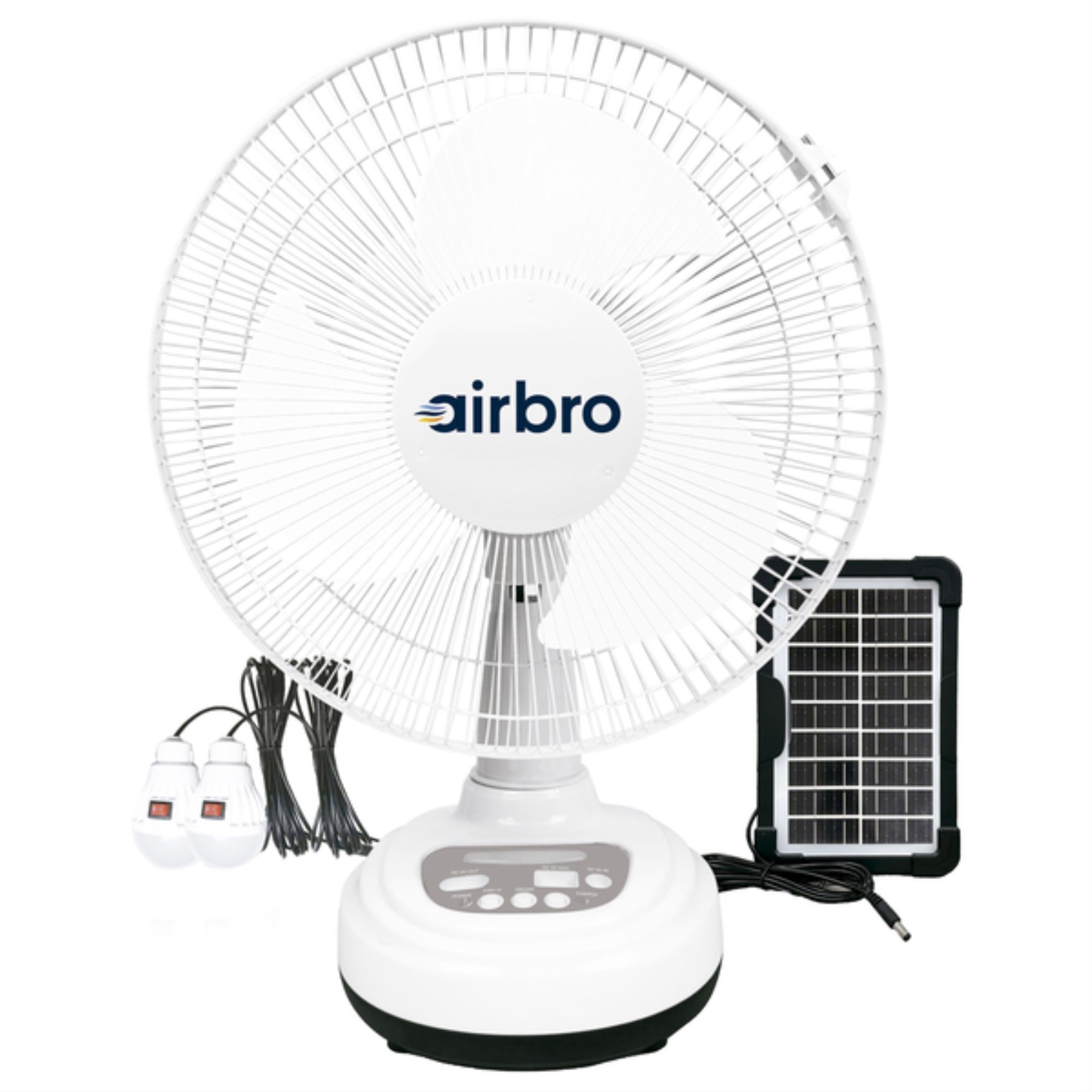 airbro FSA12 FSA12 12In. Rechargeable AC/DC Fan with Solar Charging
