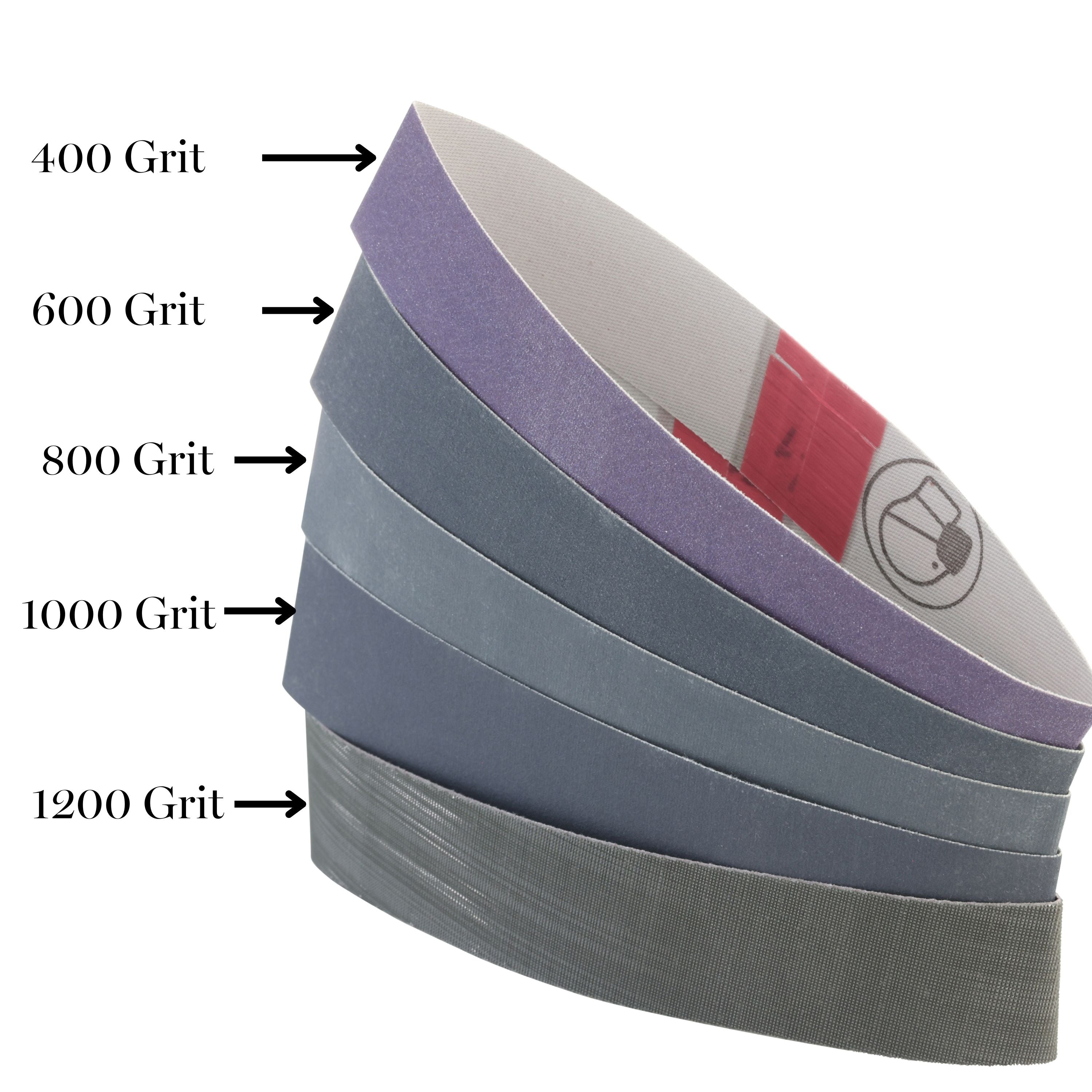 High Grit Belts for Flexshaft Belt Sander (1" x 10.5" Premium 3M Abrasives)