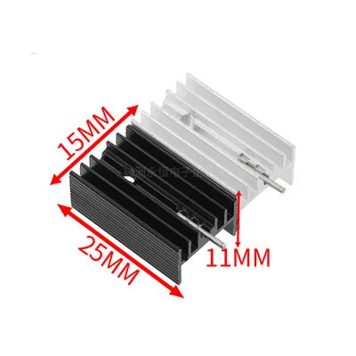 Aluminum Heat Sink 15*11*20/25mm Black/White TO-220 Transistor YHR20 Various Specifications Optional