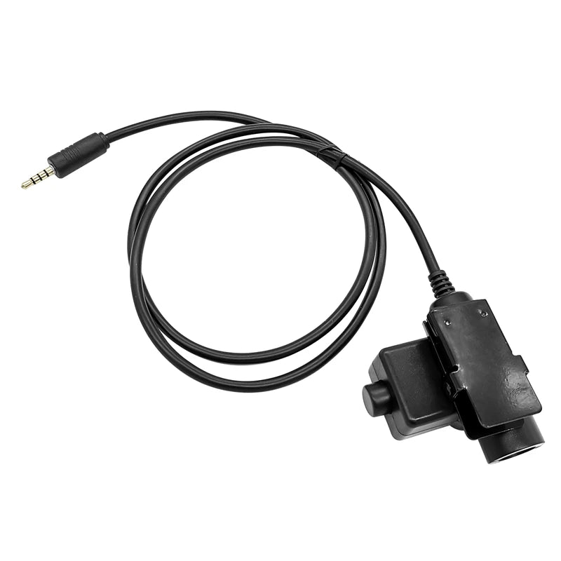 RISENKE-Walkie Talkie Headset Adapter, Push to Talk for Two Way Radio, Mobile Phone, U94 PTT, 3.5mm