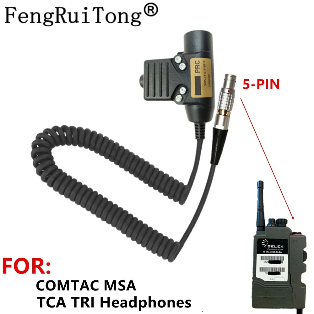 Tactical U94 PTT Headset Accessory PTT For COMTAC MSA  TCA TRI Headphones for Selex  H4855 Radio Bowman PRR radio PRC343