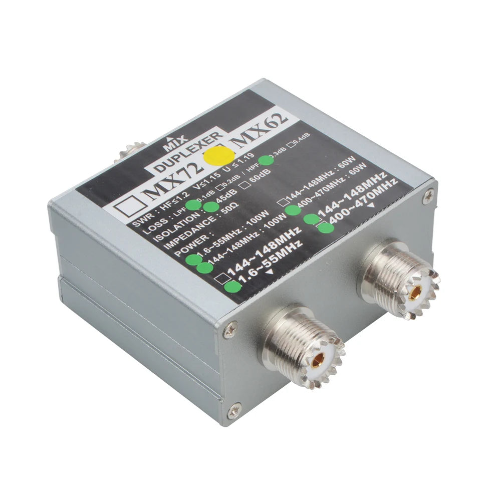 HF Walkie Talkie Ham VHF UHF Tri-band Amateur two way Radio Antenna combiner MX62 50 ohm 60-100W Linear Antenna Duplexer SO239