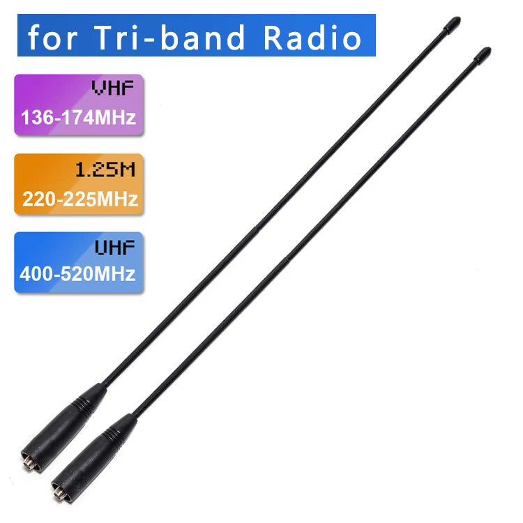 AR-771 Tri Band Antenna VHF UHF Whip Soft Antenna SMA Female For Baofeng 21 17 Pro Gps 5RH Pro Max K5 Walkie Talkie Ham Radio