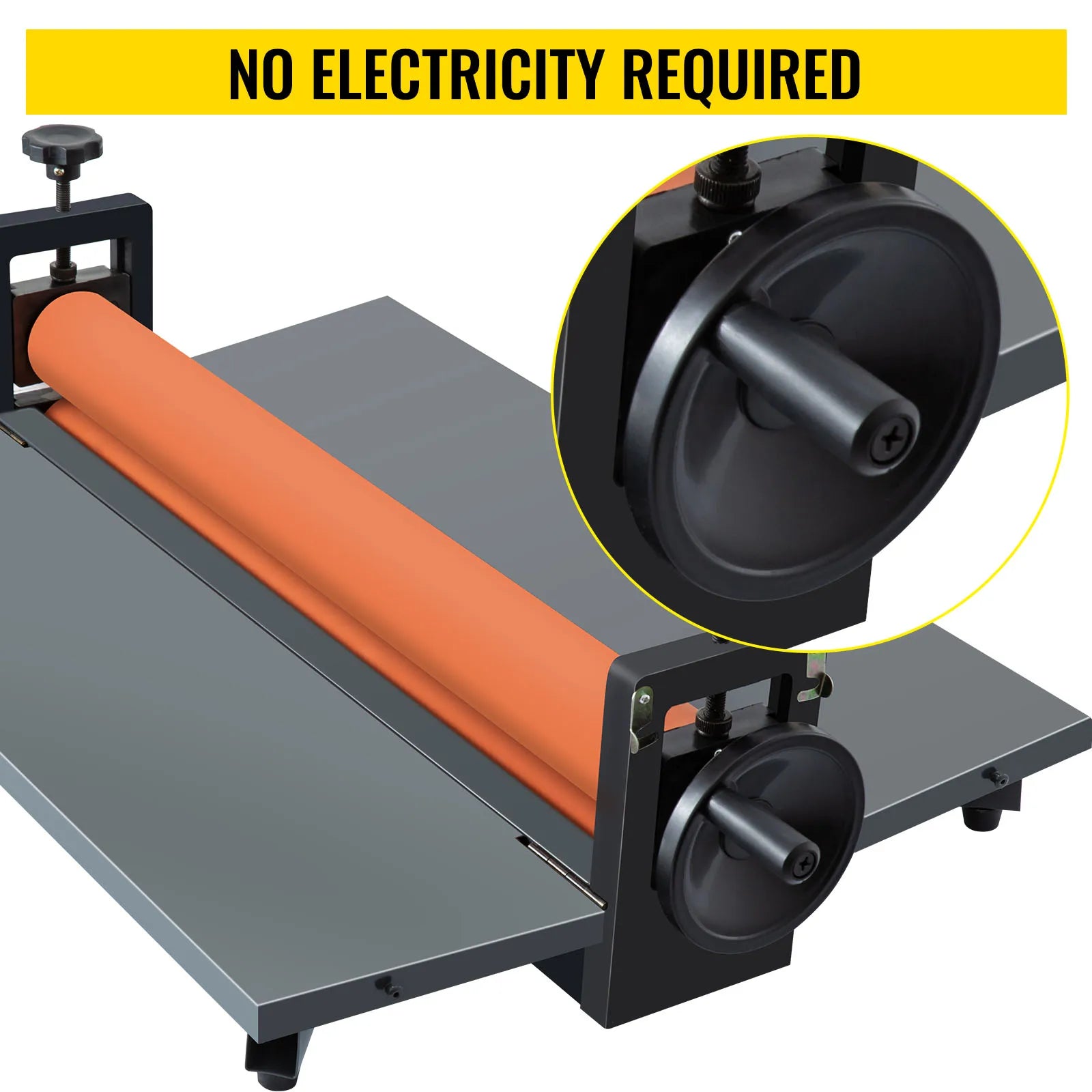 SucceBuy 25.6"x1" Manual Cold Roll Laminator Machine Sheets Document Plasticizer Poster Painting Photo Book Cover A3 A4 Paper
