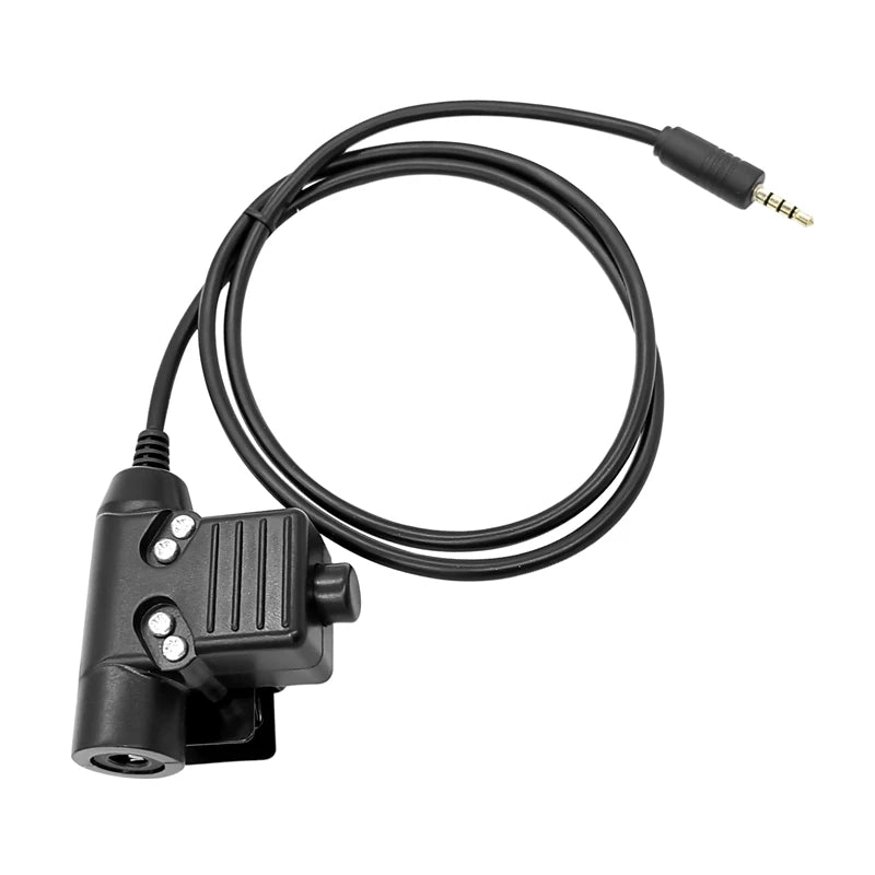 RISENKE-Walkie Talkie Headset Adapter, Push to Talk for Two Way Radio, Mobile Phone, U94 PTT, 3.5mm