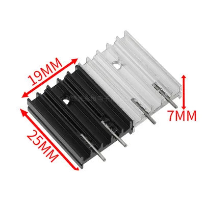 Aluminum Heat Sink 15*11*20/25mm Black/White TO-220 Transistor YHR20 Various Specifications Optional