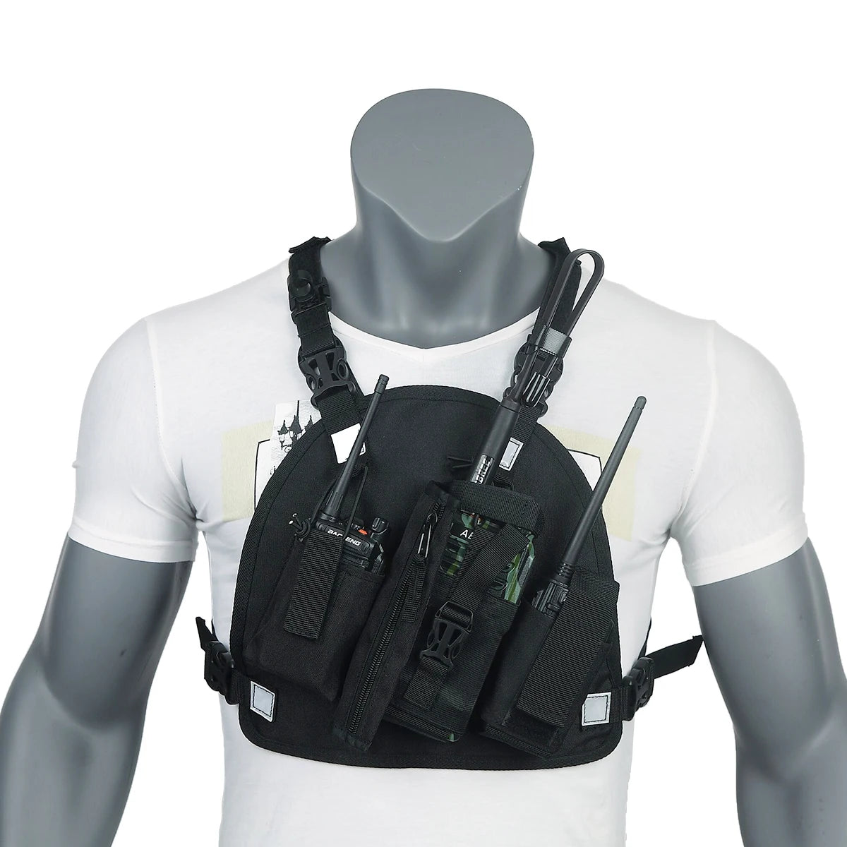 Baofeng Double Radio Shoulder Holster Chest Harness Holder Vest Rig for Two Way Radio Rescue Essentials