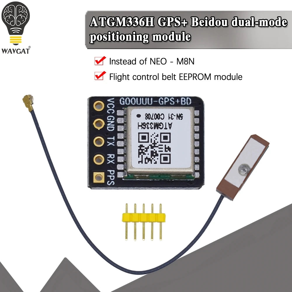 GPS+BDS Dual-Mode Module Flight Control Satellite Positioning Navigator, ATGM336H Replacement, for Arduino NEO-M8N NEO-6M