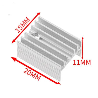 Aluminum Heat Sink 15*11*20/25mm Black/White TO-220 Transistor YHR20 Various Specifications Optional