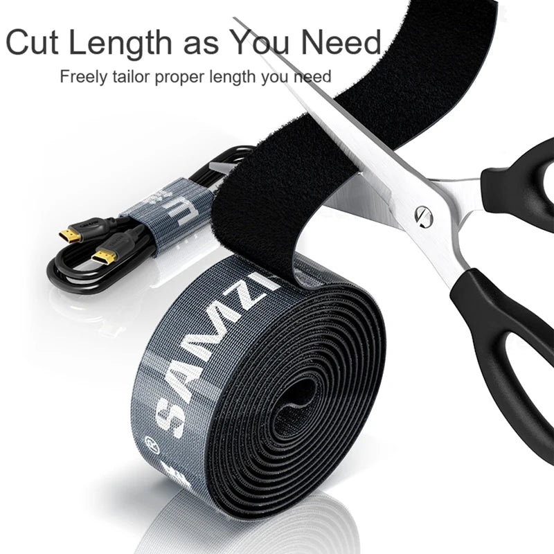 SAMZHE USB Cable Winder Cable Organizer Ties Mouse Wire Earphone Holder HDMI Cord Free Cut Management Phone Hoop Tape Protector