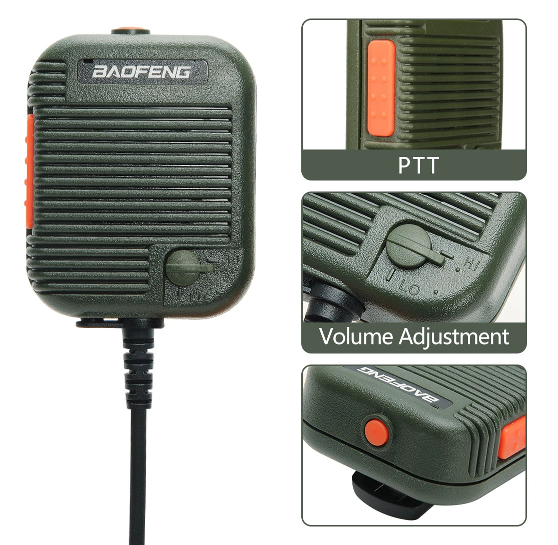 Baofeng AR-152 Tactical Remote Speaker Mic K Plug 2 Pin Volume Adjustable For AR-152 UV-5R UV-25 PRO Walkie Talkie Two Way Radio