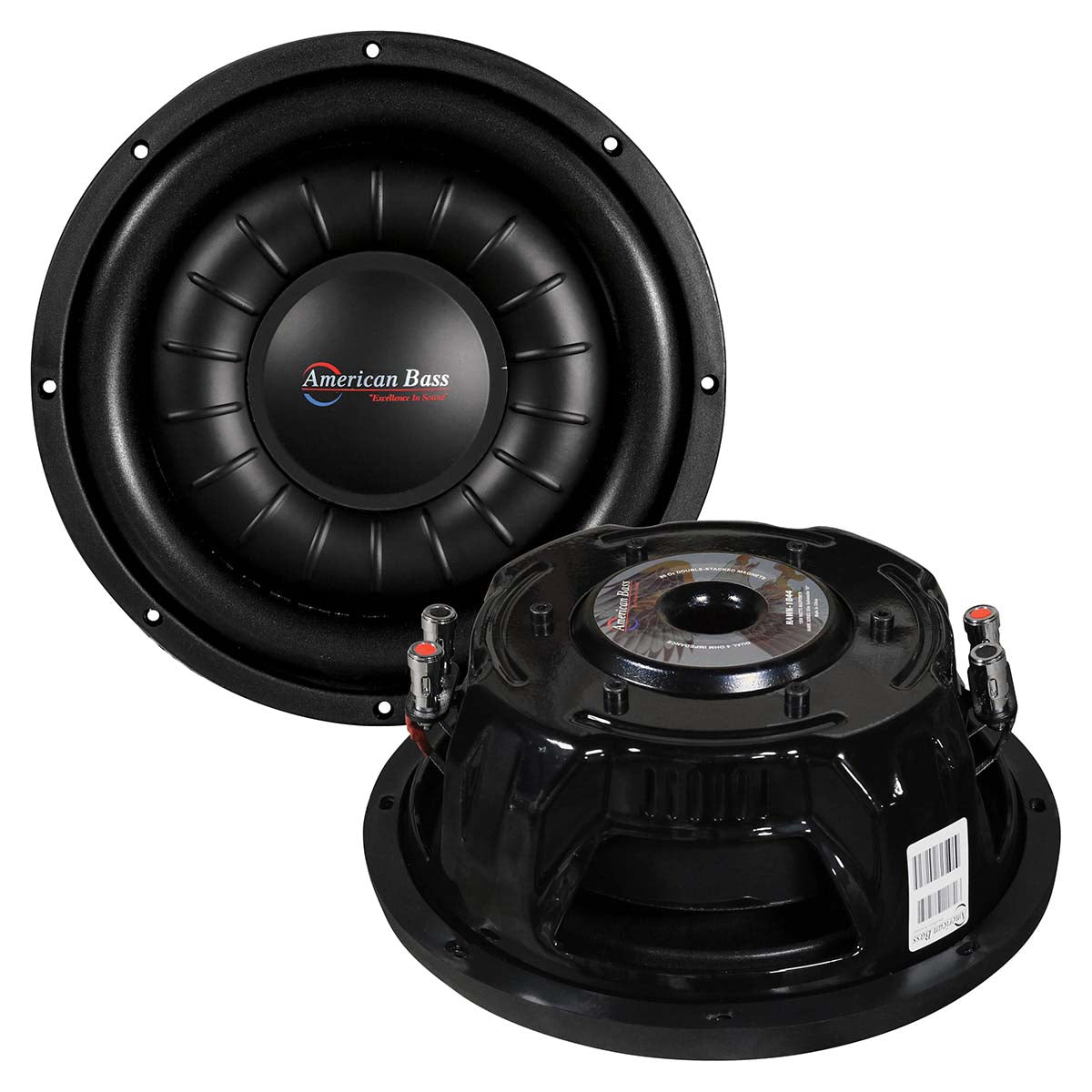 American Bass Hawk Slim Mount 10'' Woofer 700W Rms/1500W Max Dual 4 Ohm Voice Coils