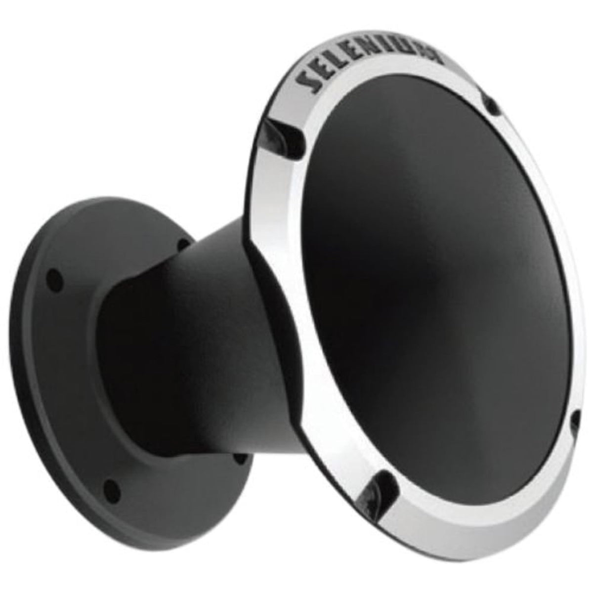 Horn flare for bolt on drivers with 2-in throat Black with Silver Trim