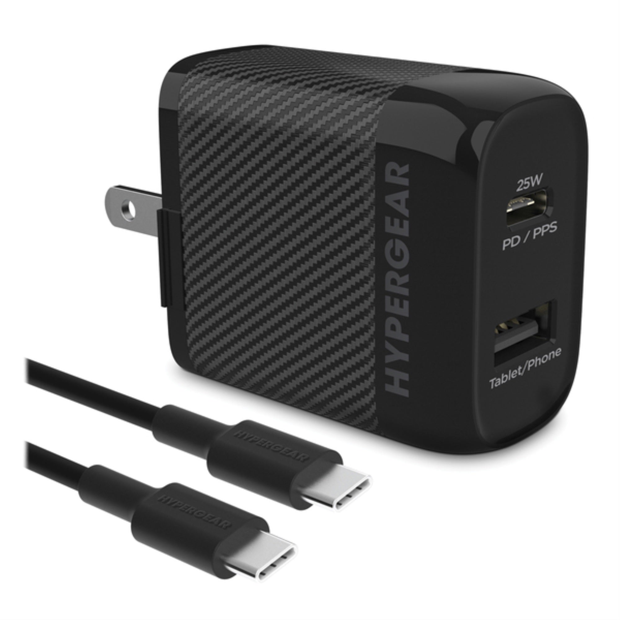 HyperGear 15626 SpeedBoost 25Watt PD DualOutput USBC Wall Charger Kit