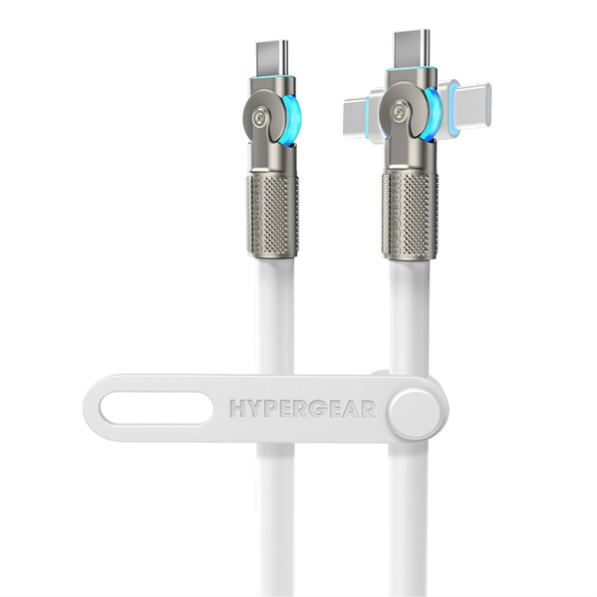 HyperGear 16224 USBC to USBC Fast Charge and Sync Chunky180deg Rugged Cable (6 Ft.; White)
