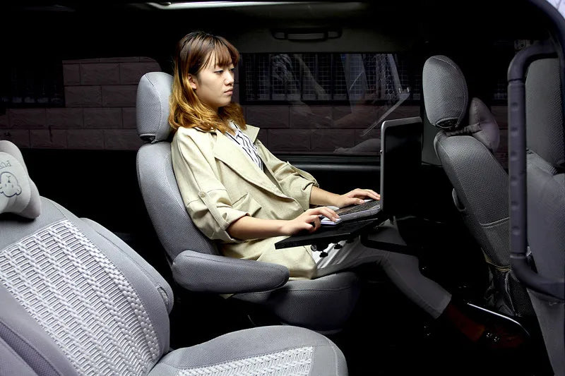 Full Motion 360degree Rotation Laptop Car Mount Stand Desk Car Dining Table Writing Board Notebook Tablet PC Holder With USB Fan