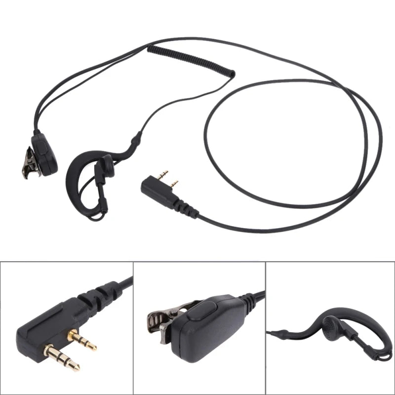 2 PIN Walkie Talkie Earpiece Headset PTT MIC for BAOFENG UV5R for KENWOOD KPG TH TK for HYT