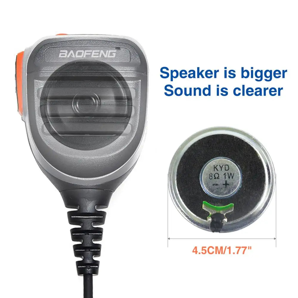 Baofeng Walkie Talkie Speaker Microphone Dual PTT Mic For UV-5R BF-888S UV 13 21 17 Pro UV-5RH Quansheng UV-K5 K6 Two Way Radio